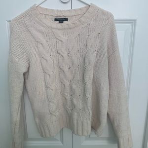 American Eagle Cream Woven Sweater, Size XS, Worn